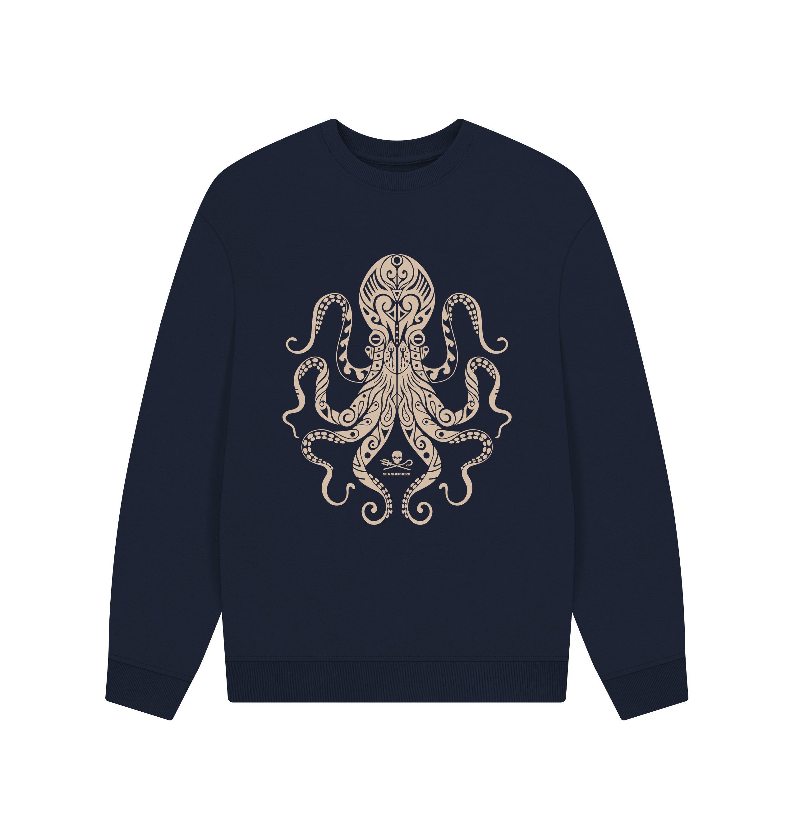 Navy Blue Printed Sweater